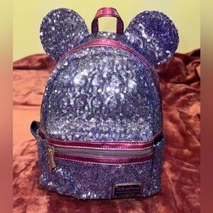 Disney Loungefly "Purple Potion" sequin mini backpack